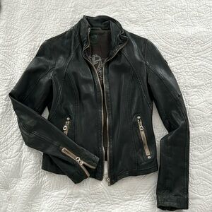 XS Dark Green LEATHER Jacket